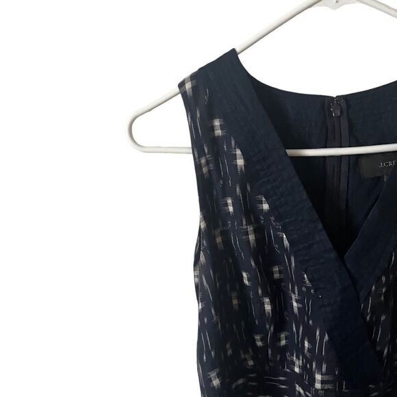 J Crew IKat Dark Blue Faux Wrap Dress Size 2 - Picture 8 of 8